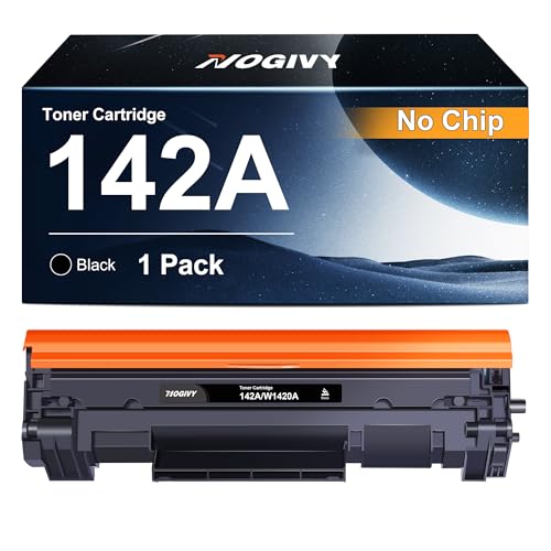 NOGIVY 142A W1420A Toner Kompatibel für HP 142A Toner 142X W1420X W1420A für HP Laserjet MFP M140w Toner M110w M140we M139w M139we M110we M140 M110 M139 (1 Schwarz, Kein Chip) von NOGIVY