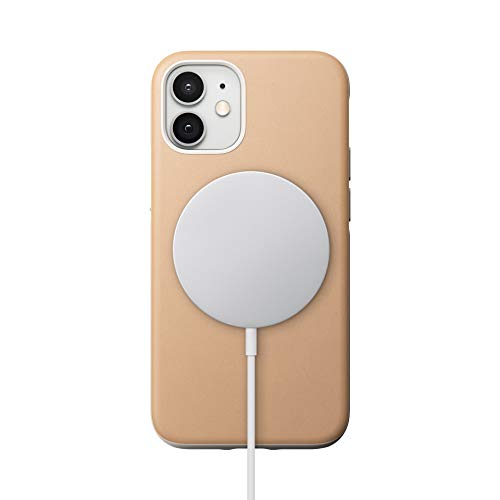 NOMAD Modern Case mit MagSafe-Kompatibilität, Schutzhülle aus Echtleder kompatibel mit iPhone 12 Mini in beige von NOMAD