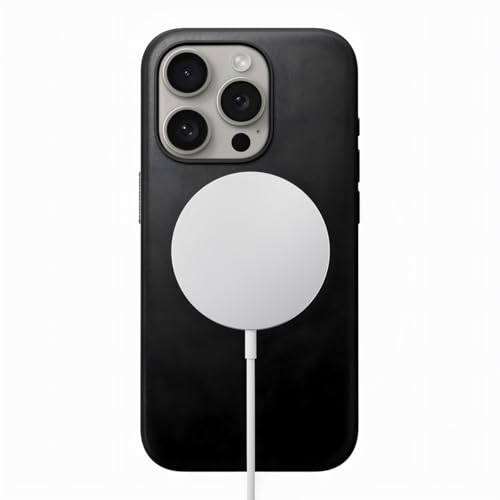 NOMAD Modern Leather Case | für iPhone 16 Pro | Schutzhülle aus Polycarbonat und hochwertigem Echtleder | MagSafe-kompatibel | Black von NOMAD