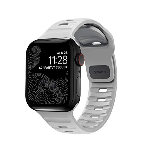 NOMAD Sport Strap V2 Lunar Gray strapazierfähiges Uhrenarmband für die 41mm/40mm/38mm Versionen der Apple Watch in Grau von NOMAD