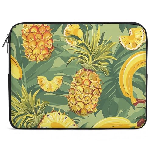 Laptoptasche, 12 Zoll (30,5 cm), Ananas- und Bananen-Laptop-Tasche, stoßfest, schmal, Aktentasche, Handtasche von NONHAI
