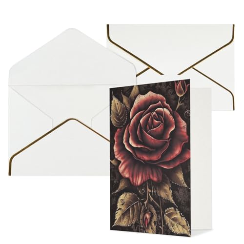 NONHAI Thinking of You Karten mit Umschlägen Grußkarten Gothic Rose Blanko Karten für alle Anlässe Geburtstag Hochzeit Dankeschön Ermutigung Notizkarten von NONHAI