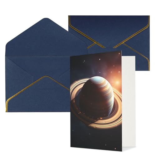 NONHAI Thinking of You Karten mit Umschlägen Grußkarten Saturn Ring Planet Blanko-Karten für alle Anlässe Geburtstag Hochzeit Dankeschön Ermutigung Notizkarten von NONHAI