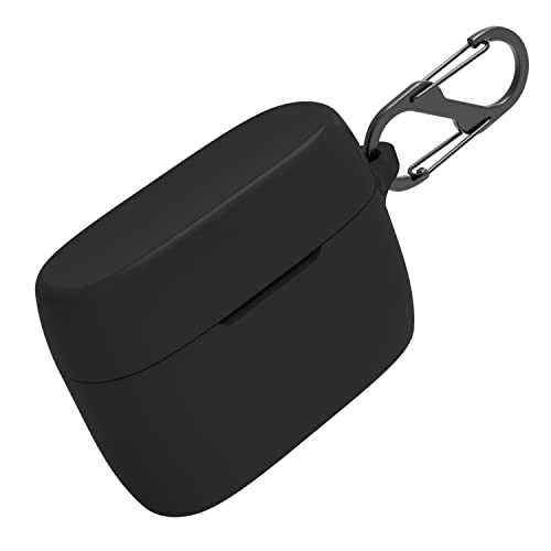 NOOETAH Schutzhülle kompatibel mit Jabra Elite 5, stoßdämpfende Silikon-Schutzhülle mit Schlüsselanhänger (schwarz) von NOOETAH