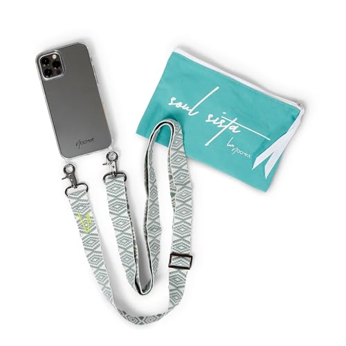 NOOMYA® Premium Fashion Handykette | Set Handyhülle iPhone 14 & Handyband Sea Salt | Handygurt zum Umhängen | Necklace Hülle mit Band | Set Wechselband mit Phone Case | Geschenk von NOOMYA