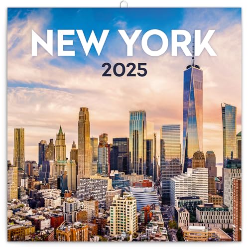 NOTIQUE Wandkalender 2025 New York Kalender, Broschürenkalender mit Monatskalendarium, Broschurkalender Kalender 30 x 30 cm (30x60 Geöffnet) von NOTIQUE