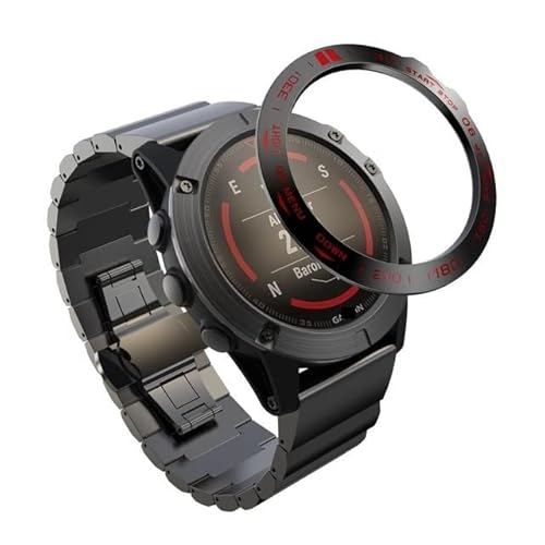 NRYCR Schutzhülle für Smartwatch mit Metalllünette, Ring, Styling-Rahmen, für Garmin Fenix 5X 5XPlus 3 3HR Edelstahl, kratzfeste Schutzhülle (B, für Fenix 5X-5X Plus) von NRYCR