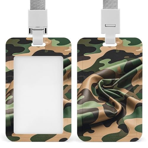 Ausweishalter mit Umhängeband, Namensschild, Ausweishalter, Armee-Digital-Camouflage-Karten-Halter, vertikaler Ausweishalter, Namensschildhalter für Krankenschwester, Arzt, Büro von NTVOWPZO