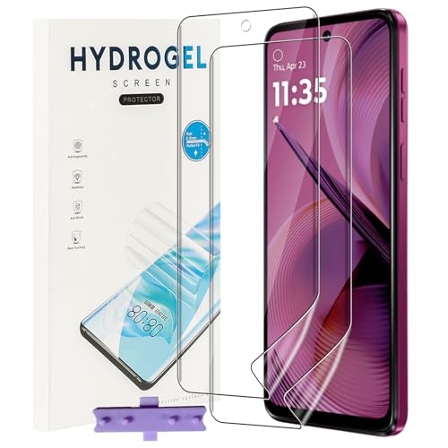 NUCNOK 2 Stück Schutzfolie für Motorola Moto G55,Weiche Flexibilität Hydrogel Folie mit Positionierhilfe,Fingerabdruck-ID Unterstützen,Kratzfest Keine Blasen von NUCNOK