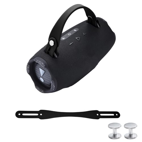 NUHFUFA Silikon-Handschlaufe für JBL Xtreme 4/3/2 kabellose Bluetooth-Lautsprecher, tragbarer Tragegurt mit Aluminiumschrauben, rutschfest und hautfreundlich (schwarz) von NUHFUFA