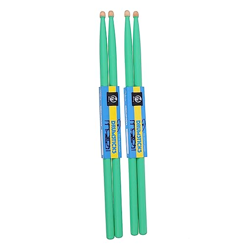 NULYLU 2 Paar Ahornstangen musikinstrumente schulanfänger Empfehlung für Drumsticks Drumstick-Set, Trommelstöcke Schlagzeug Trommelzubehör Stöcke für Schlaginstrumente Green von NULYLU