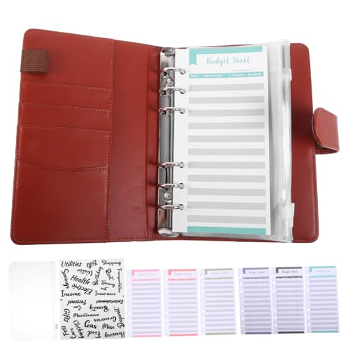 NUOBESTY 1 Satz Haushaltsbuch financial planner finanzbuch geldmappe budget-planer budgetplanner wallet briefumschläge aufkleber Umschläge mit Reißverschluss Bargeld Notizblock Papier Brown von NUOBESTY