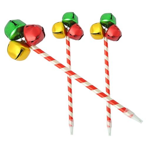 NUOBESTY 1 Satz Weihnachtsglockenstift Weihnachtsfarbene Kugelschreiber Weihnachts-schreibgelschreiber Weihnachtsstifte Groß Jingle Bell Kugelschreiber Weihnachtsgeschenke Metall 3st von NUOBESTY