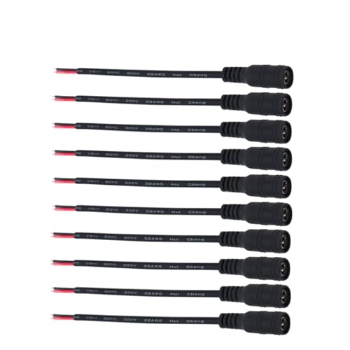 NUOBESTY 10 Stück Adapterkabel stoßverbinder 12-V-Pigtail-Kabel Stromanschluss Klinkenstecker Black NUOBESTY 10 Stück Adapterkabel stoßverbinder 12-V-Pigtail-Kabel Stromanschluss Klinkenstecker Black von NUOBESTY