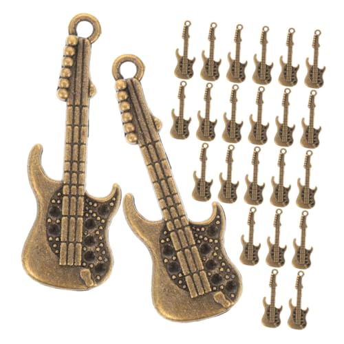 NUOBESTY 100 Stück Gitarren Handyhüllen Dekor Miniatur Gitarre Metall Gitarren Charms Mini Gitarre DIY Handwerk Gitarre Handy Muschel Ornamente Charms Für von NUOBESTY