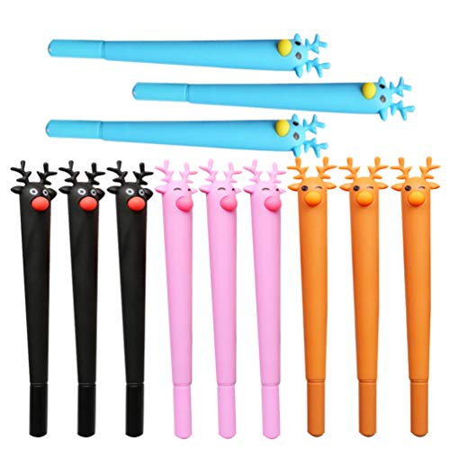 NUOBESTY 12Pcs Weihnachten Kugelschreiber Stift Hirsch Form Gel Tinte Stift 0. 5Mm Student Schreibstift für Büro Schule Briefpapier Party Gefälligkeiten von NUOBESTY