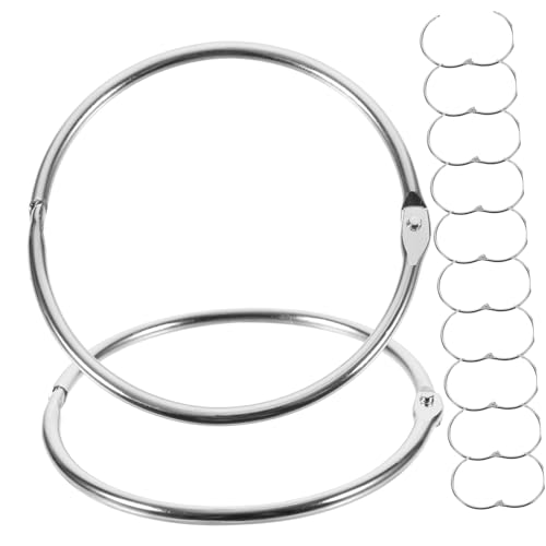 NUOBESTY 12st Ringschnallen Verstärker Kabel Bindung Set Zum Aufhängen Von Bildern Streifen Schlüsselanhänger Drahtklemme Loch Winde Kleiderbügel Clip Schlüsselringe Vorhang Eisen Silver von NUOBESTY