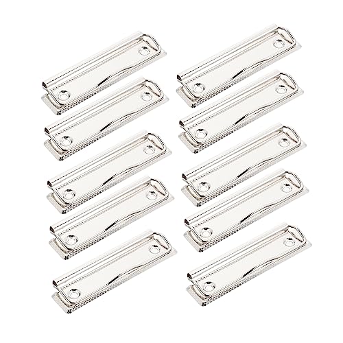 NUOBESTY 15St Briefpapier-Clip Edelstahl-Klemmbrettklammern Klemme für Büro-Klemmbretter weiße Heftklammern büroartikel bürobedarf Büroklammern Klemmbretter aus Metall Eisen Silver von NUOBESTY