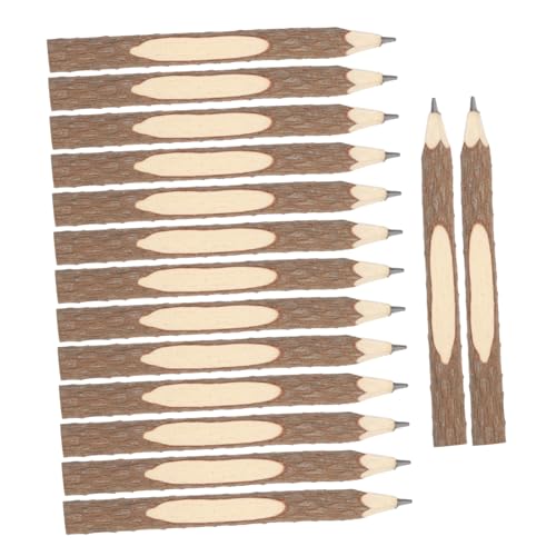 NUOBESTY 15St Zweig Bleistifte Zweigstifte Retro-Bleistifte Mini schreibutensilien Handgefertigt radiergummi Bleistift aus natürlicher Rinde Bleistift aus Holzzweigen Protokoll Light Brown von NUOBESTY