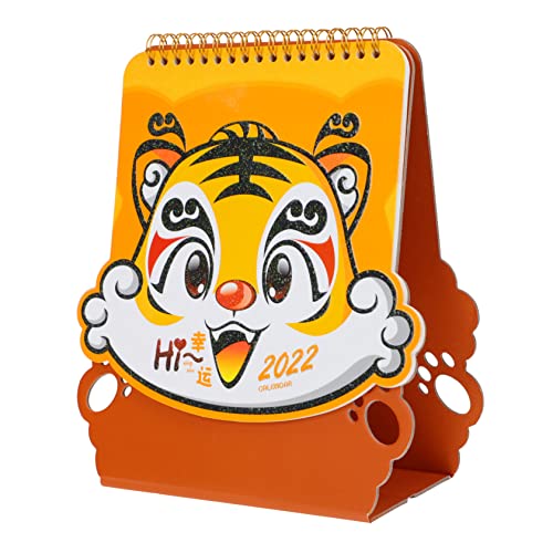 NUOBESTY 1Stk Jahr des Tiger-Kalenders Die Familienkalender Mini-Wandkalender 12-Monats-Kalender Liste bürodeko büro dekoration oq Monatskalender für das neue Jahr Desktop-Kalender Orange von NUOBESTY