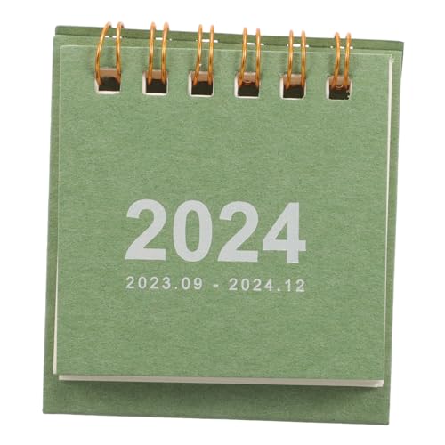 NUOBESTY 2024 Kalender Kleiner Schreibtisch Kleiner Stehpult Monatlicher Schreibtisch Bürobedarf Green Papier von NUOBESTY