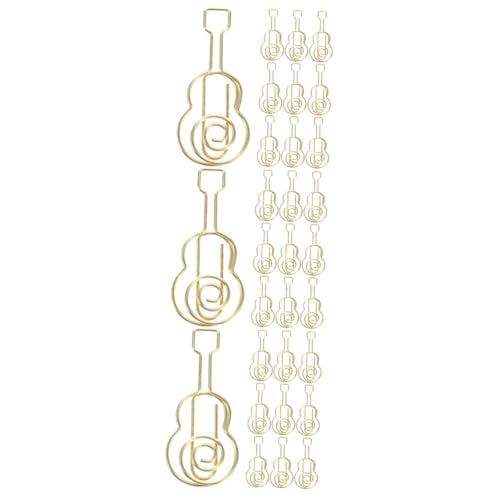 NUOBESTY 3 Sätze Geformte Büroklammer Mini-geigenklammern Mittlere Büroklammern Violine-büroklammer Büroklammern Und Heftklammern Datei Büroklammern Papier Clip Metall Golden 50 Stück * 3 von NUOBESTY