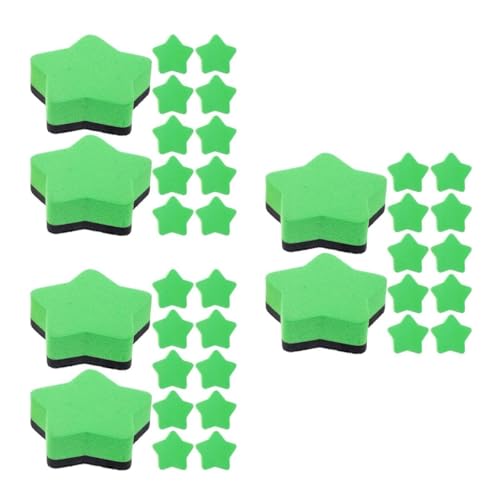 NUOBESTY 3 Sätze Pentagramm-radiergummi Whiteboard Zubehör Magnetischer Tafelschwamm Trocken Abwischbare Radiergummis Planke Whiteboard-trockenlöscher Whiteboard-radierer Green 12 Stück * 3 von NUOBESTY