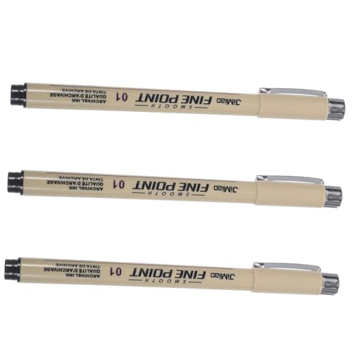 NUOBESTY 3St Freihandstift Pinselstifte Kalligraphie-Sets für Anfänger herrschender Stift Maskierstift schreibkladde schönschreibstifte Zeichenstift nützlicher Highlight-Stift Plastik Beige von NUOBESTY