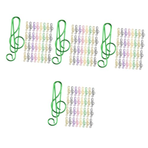 NUOBESTY 4 Sätze Büroklammer Beachten Jumbo-büroklammer Büroklammern Aus Vinyl Büroklammern Für Musiknoten Bunte Papierklammern Papierhalter Süße Büroklammern Clip Metall 85 Stück * 4 von NUOBESTY