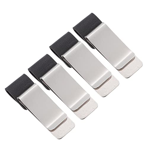 NUOBESTY 4 Stück Rechnung Ordner Halter Für Geldklammern Notizen Sammlung Clips Stiftschlaufe Brieftaschenclip Notizblock-clips Büroklammern Kreditclip Rostfreier Silver von NUOBESTY