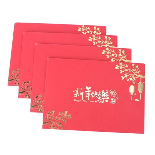 NUOBESTY 4-Teiliges Set Grußkarte schmucklos wünscht sich Geschenkkarte chinese new year weihnachtsgeschenke weihnachten chinesische Segenskarten Karten für das neue Jahr Papier NUOBESTY 4-Teiliges Set Grußkarte schmucklos wünscht sich Geschenkkarte chinese new year weihnachtsgeschenke weihnachten chinesische Segenskarten Karten für das neue Jahr Papier von NUOBESTY