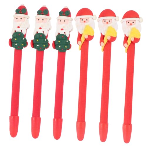 NUOBESTY 6 Stk Kugelschreiber aus Ton Schneemann-Stift Weihnachtsstrumpffüller weihnachtsroller Weihnachtsstift stifte weihnachtskugelschreiber Schneemann Kugelschreiber rot von NUOBESTY