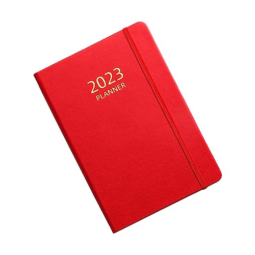 NUOBESTY Agendabuch 2023 Bürokalender Notizbuch für den Tagesplaner 2023 Taschenkalender Wochenplaner 2023 schülerkalender personal organizer Terminkalender 2023 Büroplanbuch Papier rot von NUOBESTY