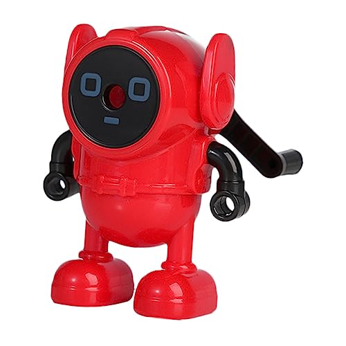 NUOBESTY Bleistiftspitzer Bleistiftspitzer Tragbarer Bleistiftspitzer Kohlestifte Roboterfigur Farbstiftspitzer Mini-roboter-spielzeug Bleistiftspitzer Mini Handbleistiftspitzer Plastik Rot von NUOBESTY