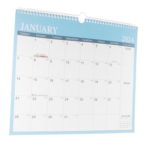 NUOBESTY Englischer Kalender 2024 Whiteboard-kalender Digitaler Kalender Wandkalender 2024 Wandkalender Groß A3 Kalender Artimemo Magnetischer Kalender Kinderkalender Monat Tag Metall Blue von NUOBESTY