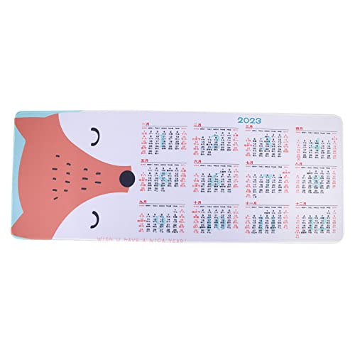 NUOBESTY Kalender Mauspad Computer-Mauspad Mauspad schwarz Polster groß große Tastaturauflage Cute Mousepad großes Mousepad tierisches Mauspad Cartoon-Mauspad Funktionstuch Weiß von NUOBESTY