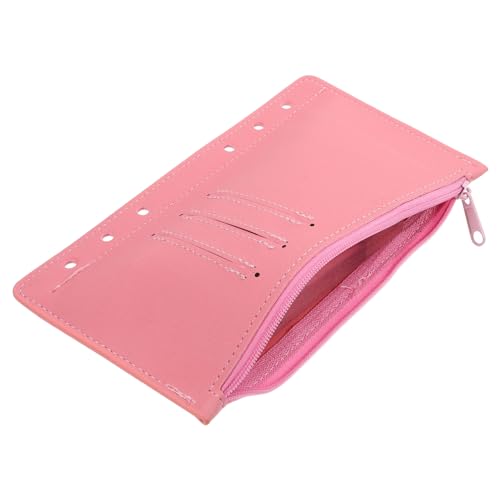 NUOBESTY Nachfüllpackung Für Lose Blätter Bindetaschen Taschenbinder Mit 6 Löchern Quittungsorganisator Geldumschläge Ordnertasche Geldumschlag Mit Reißverschluss Binder-geldbeutel Rosa Pu von NUOBESTY