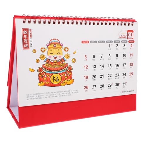 NUOBESTY Schreibtischkalender Jahr Der Schlange 2025 Neujahr Stehender Flip-desktop-kalender Universeller Kalender Aus Dickem Papier Und Schreibblöcken Für Die Chinesische von NUOBESTY