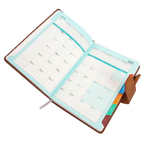 Terminplanblock Datum Notizblock Arbeitsplanblock 2023 datiertes Notizbuch Stundenplaner Wochenplan-Pad lernplaner studienplaner Wochenkalender effizientes Planpad Papier Brown NUOBESTY von NUOBESTY