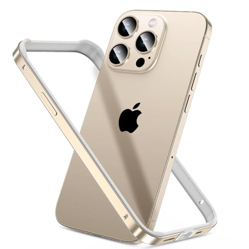 NUOYIXUAN-Metall Bumper Case für iPhone 15 14 13 12 Pro Max stoßfeste Schutzhülle, Gold, für iPhone 13 Pro von NUOYIXUAN