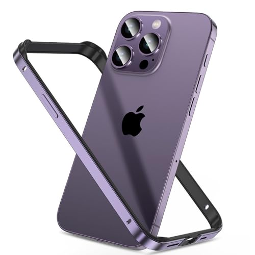 NUOYIXUAN-Metall Bumper Case für iPhone 15 14 13 12 Pro Max stoßfeste Schutzhülle, lila, für iPhone 15 Pro von NUOYIXUAN