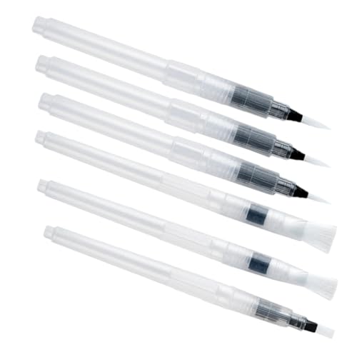 NUSITOU 6 Teiliges Aquarell Pinselstift Set Nachfüllbare Pinselstifte Für Anfänger Ideal Für Aquarellmalerei Und Mischen Robust Und Langlebig Weiche Nylonspitze von NUSITOU