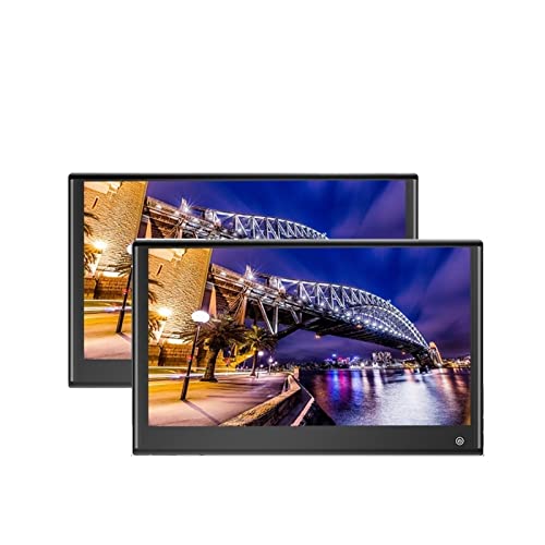 Auto-Kopfstützenmonitor, 4K Auto Kopfstütze Monitor Touchscreen 1080P 13 Zoll 3 + 32 GB Auto Rücksitz Video Player Link,Auto-TV(216 Black 13 inch 2) von NUUWAI