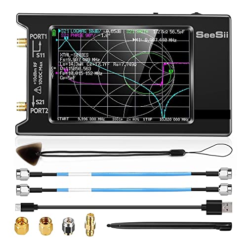 Spektrumanalysator Verbesserter 4-Zoll-VNA 50 kHz-6,3 GHz Vektornetzwerkanalysator Antennenanalysator HF VHF UHF SWR HW-Version 64-0.3 Längere Standby-Zeit von NUUWAI