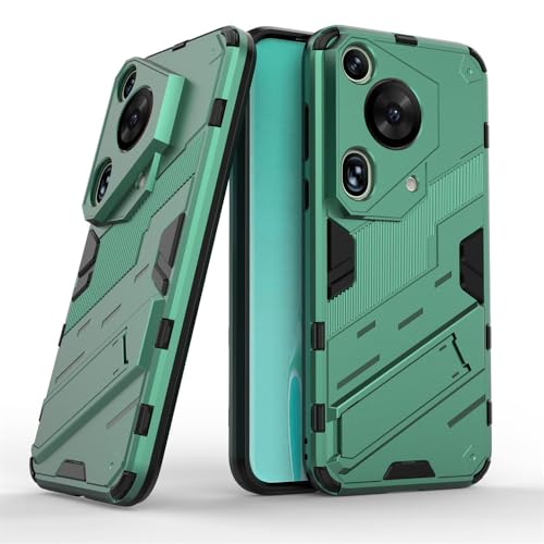 Für Huawei Pura 70 Ultra Hülle für Huawei Pura 70 Ultra Cover Punk Armor Bumper Shell Kickstand Hard Phone Case für Pura 70 Ultra, grün, für Huawei Honor 90 von NUZIXINXW