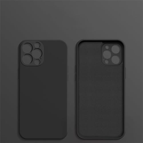 Für iPhone 16 Pro Max Hülle für iPhone 16 Pro Max Cover Shell Liquid Silikon Soft TPU Coque für iPhone 16 Pro Max, Schwarz, für iPhone 12 PRO MAX von NUZIXINXW