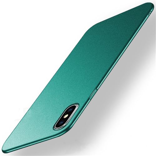 NUZIXINXW Für iPhone X XS XR Hülle Ultra Slim Frosted Hard PC Cover Für iPhone XS Max Für iPhonex Für iPhone Handyhüllen, Matt dunkelgrün, Für iphone13Pro von NUZIXINXW