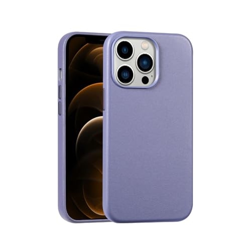 NUZIXINXW Hülle Leder für iPhone 14 12 13 Pro Max 12 Mini 14 Plus Magnetische kabellose Ladeabdeckung, Lavendel, für iPhone 12 Pro von NUZIXINXW