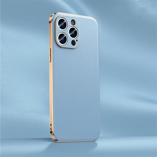 NUZIXINXW Leder-Handyhülle für iPhone 16 14 12 13 15 Pro Max 15Pro 14Pro, vollständiger Linsenschutz auf der Rückseite, blau, für iPhone 11 Pro Max von NUZIXINXW