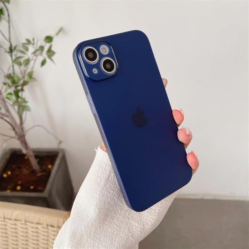 NUZIXINXW Ultradünne, schlanke, weiche, klare, Matte Handyhülle für iPhone 15 16 Pro Max i 14 Plus 11 13 12 Mini, transparente tiefviolette Abdeckung, Marineblau, für iPhone 11 von NUZIXINXW